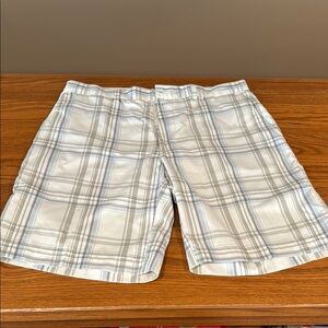 Men's Plaid Shorts - White and Gray